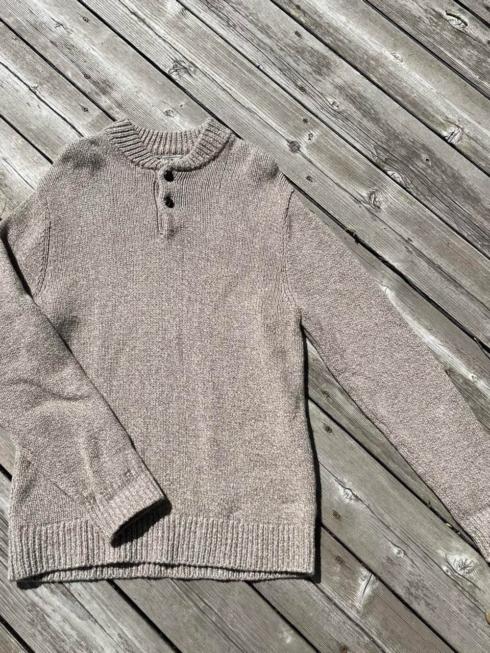 L.L. Bean sand colored lambswool sweater